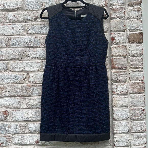 Sandro Navy Blue and Black Tweed and Wool Dress - Picture 1 of 13